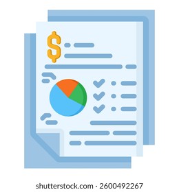 Reporting Icon in Flat Color Style. Simple Flat Icon Vector. Simple Vector Design