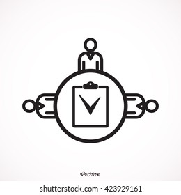 Reporting  Icon Isolated on White Background. Business meeting. 