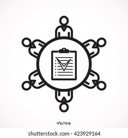Reporting  Icon Isolated on White Background. Business meeting. 