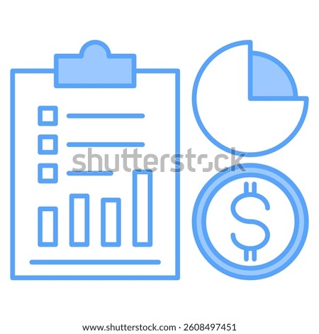 Reporting icon Lineal Blue style.