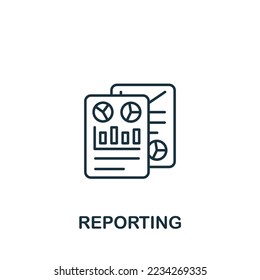 Reporting icon. Monochrome simple Business Intelligence icon for templates, web design and infographics