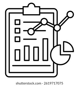 Ícone Geração de Relatórios representado pelo símbolo Geração de Relatórios Estilo de linha.