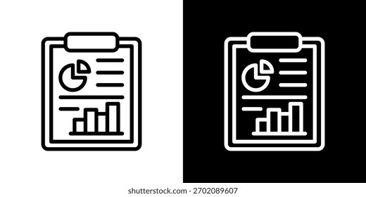 Conjunto de iconos de informes. Diseño De Línea Limpia Con Versiones Claras Y Oscuras Para Un Uso Versátil.