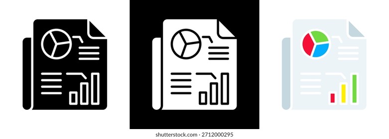 Reporting Icon Set Glyph vector Illustration