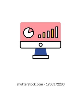 reporting icon vector illustration. modern colored icon style. isolated on white background