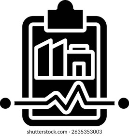 Reporting icons with representation of building industry and performance data, making them ideal for representing operational or business performance analysis and monitoring.