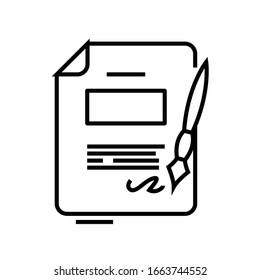 Reporting line icon, concept sign, outline vector illustration, linear symbol.