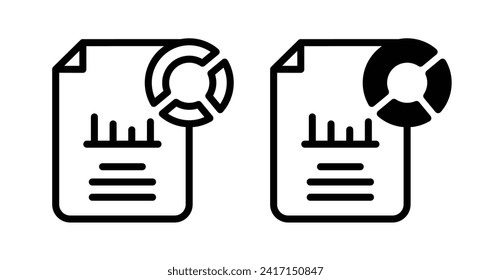 Reporting line icon. Documentation symbol icon in black and white color.