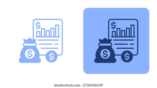 Ilustración de icono de fondo de color y contraste de dos tonos