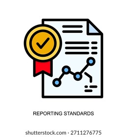 Reporting Standards Color Lineal Color Icon