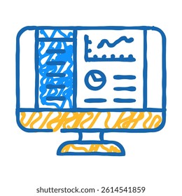 reporting system doodle icon sketch vector. reporting system sign. isolated symbol illustration