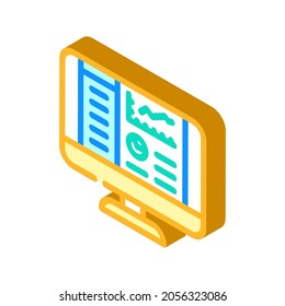 reporting system isometric icon vector. reporting system sign. isolated symbol illustration