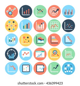 Reports and Analytics Colored Vector Icons 6