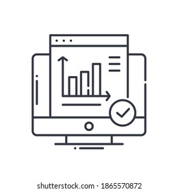 Reports icon, linear isolated illustration, thin line vector, web design sign, outline concept symbol with editable stroke on white background.