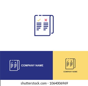 Reports. Outline icon colored illustration.