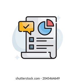 Reports vector filled outline icon style illustration. EPS 10 file