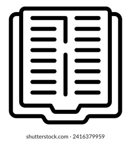 Repository book icon outline vector. Peruse view. Education school