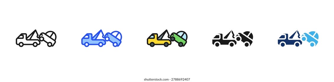 Repossession Truck Icon Collection With Multiple Styles