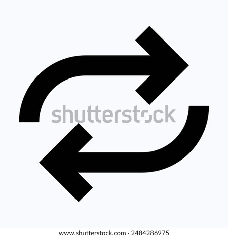 Repost, Arrow Share Icon Vector, Social Media Post Symbol, Isolated Silhouette Vector Icon.