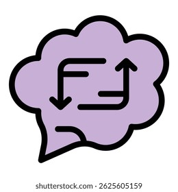 Repost button icon. Outline repost button vector icon color flat isolated