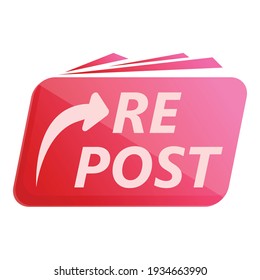 Volver a publicar el icono del teléfono móvil. Caricatura del icono del vector del teléfono móvil de republicación para el diseño web aislado en fondo blanco