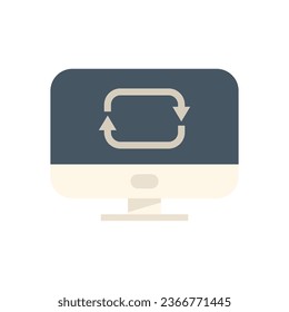 Repost computer icon flat vector. Report chart. Data document isolated