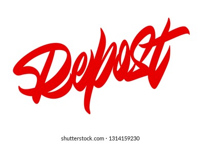 Repost hand drawn vector lettering design. Comics style. Design for t shirt printing Vector Graphic - Vector