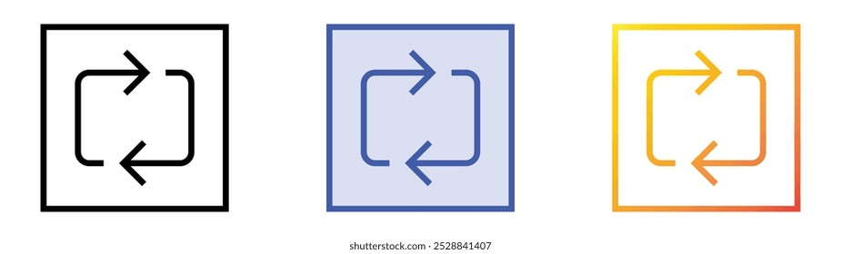 repost icon. Linear, Blue Fill and Gradient Style Design Isolated On White Background