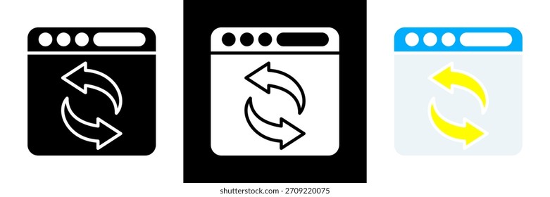 Ilustración vectorial de glifo de conjunto de iconos de republicación