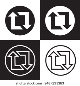 Icono de republicación, símbolo de republicación, signo de republicación. Ilustración vectorial. aislado sobre fondo blanco y negro. EPS 10
