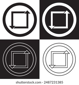 Icono de republicación, símbolo de republicación, signo de republicación. Ilustración vectorial. aislado sobre fondo blanco y negro. EPS 10

