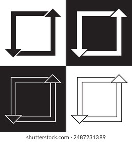 Icono de republicación, símbolo de republicación, signo de republicación. Ilustración vectorial. aislado sobre fondo blanco y negro. EPS 10
