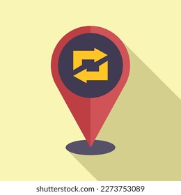 Repost location icon flat vector. Report chart. Data document