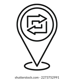 Repost location icon outline vector. Report chart. Data document