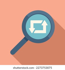 Vector plano del icono de aumento de reposición. Republicar gráfico. Documento de datos