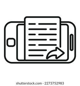Repost mark icon outline vector. Business report. Check market