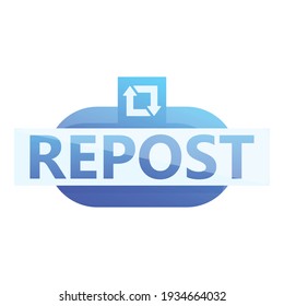 Repost millennial icon. Cartoon of repost millennial vector icon for web design isolated on white background