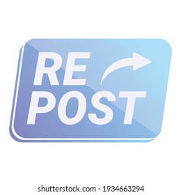 Repost tag icon. Cartoon of repost tag vector icon for web design isolated on white background