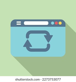 Repost web page icon flat vector. Repost chart. Data document