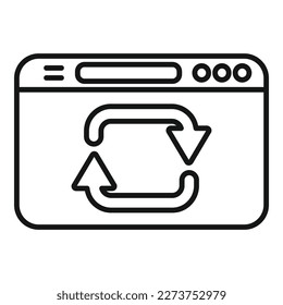 Repost web page icon outline vector. Repost chart. Data document