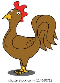 Represent a brown rooster.