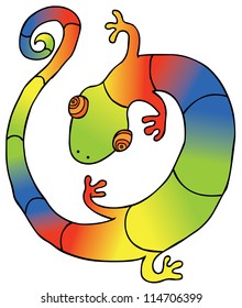 Represent a colorful gecko.