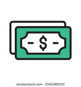 Represent currency using this cash icon