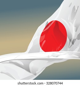 Represent Japan flag for design element of great power country. This vector file is organized in layers to separate all graphic elements. On 11 February took a Japanese national.
