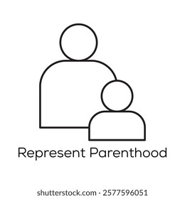 Represent Parenthood Icon – Depicting a Parent and Child Symbolizing Family and Care