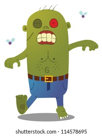 Represent a walking green Zombie.