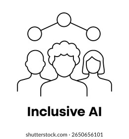 Representation in AI Design and Development Icon with editable stroke