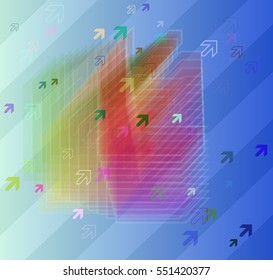 representation beside great power, speculative arrows vector background around decoration