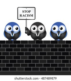 Representation of bigotry with stop racism message