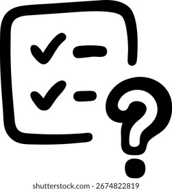 Representation of a checklist or task list silhouette, checklist or task list line art